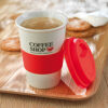 Ceramic Coffee Mug With Silicone Lid Red