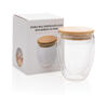 Double wall glass mug with bamboo lid (packaging)