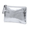 Faux leather purse with metallic finish (silver)