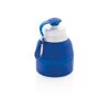 Foldable Silicone Sports Bottle Blue when closed