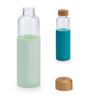 Glass Bottle with Bamboo Lid & Silicone Sleeve Colours