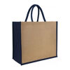 Laminated Jute Tote Bag Navy Blue