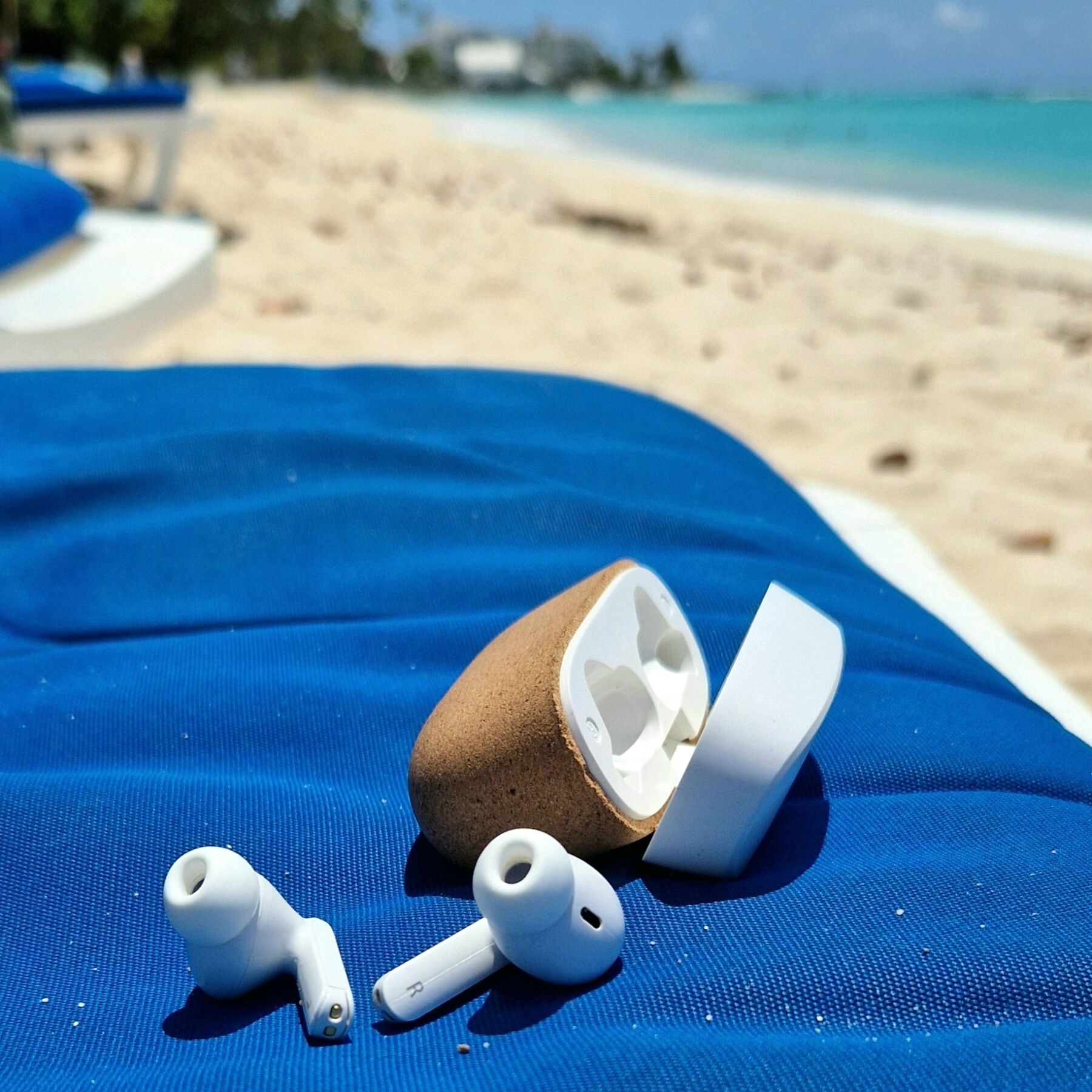 Earbuds in Recycled Plastic and Cork 