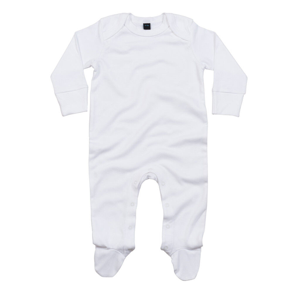 BabyBugz Organic Baby Sleepsuit with Mitts (organic white)