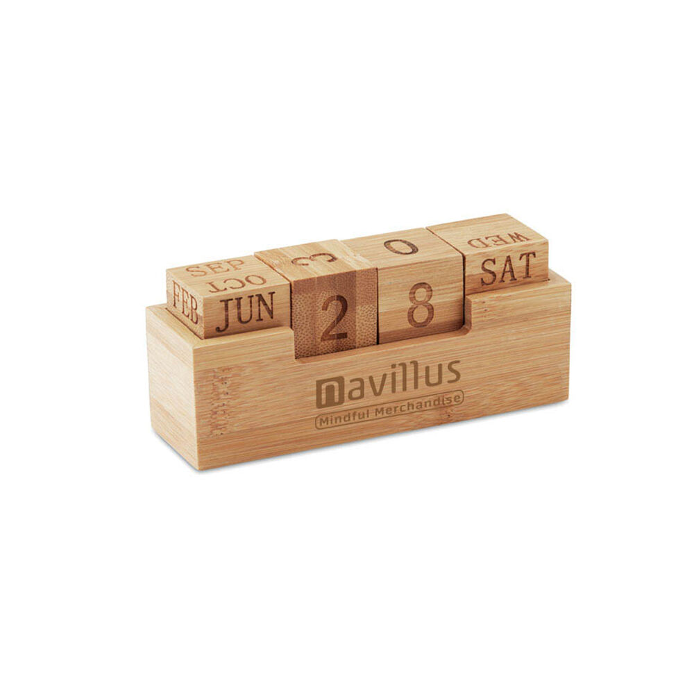 Bamboo Block Desktop Calendar