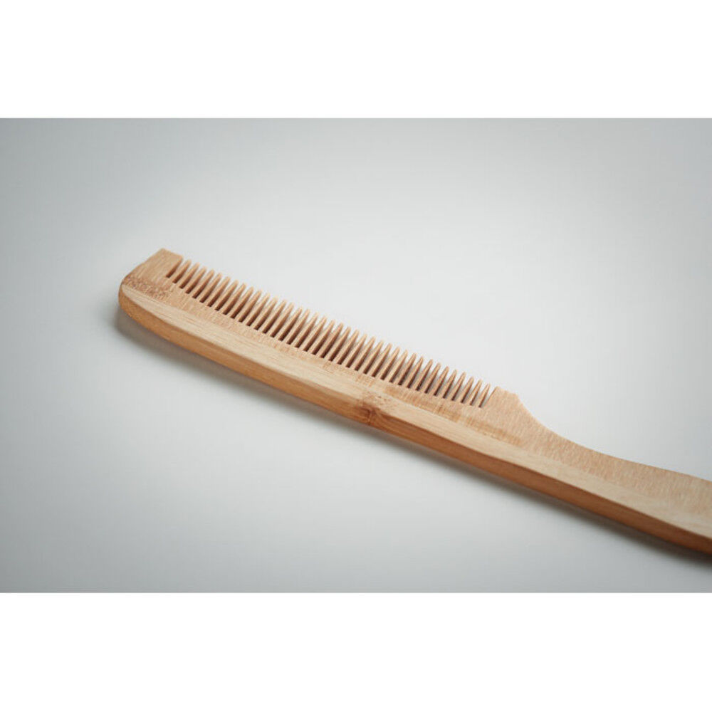 Bamboo Hair Comb with Curved Handle