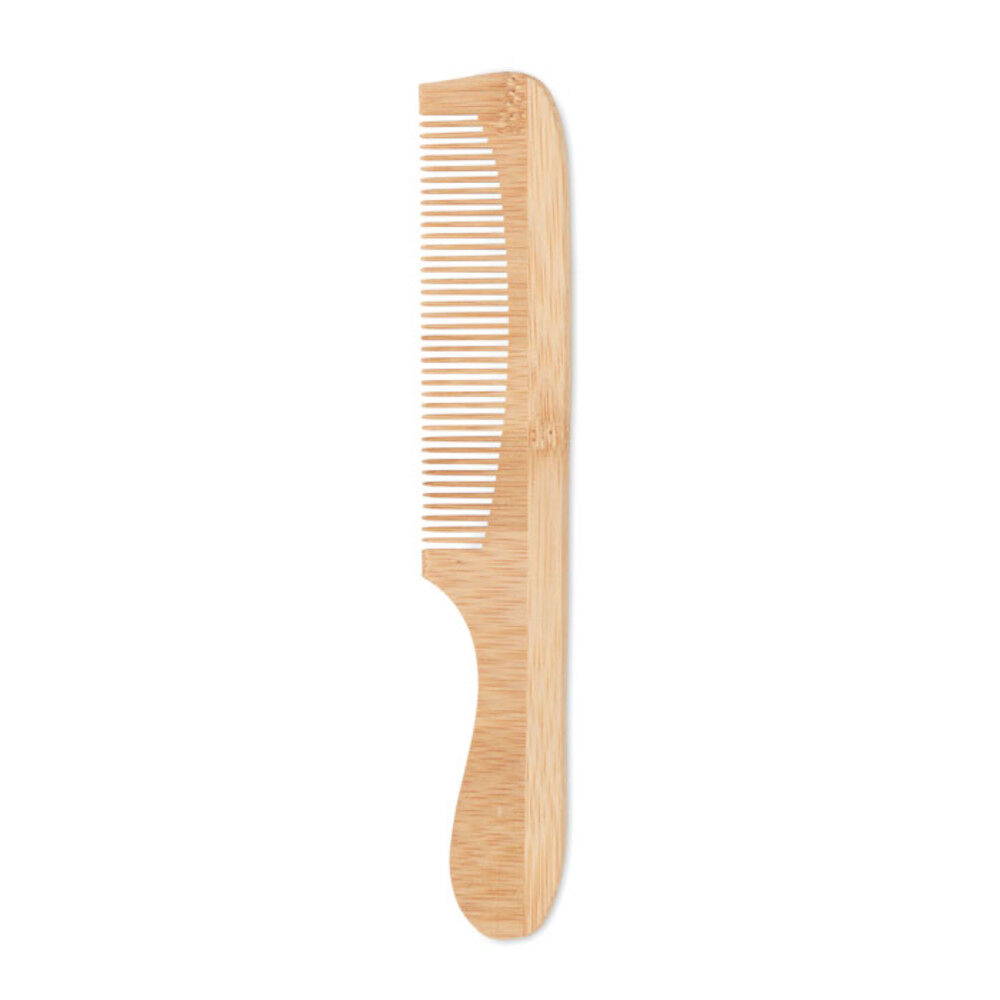 Bamboo Hair Comb with Curved Handle