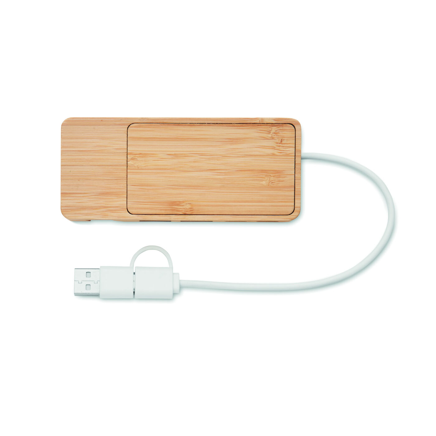 Bamboo Phone Stand and USB Hub (underside)