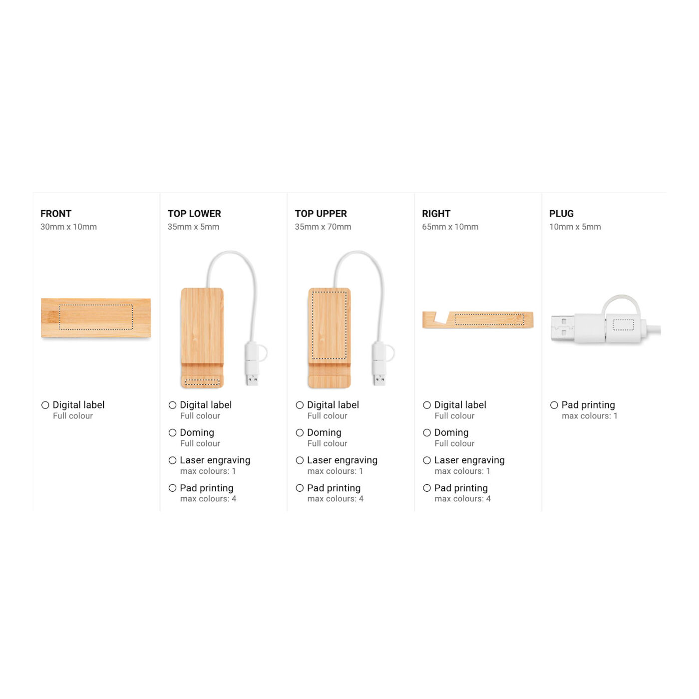 Bamboo Phone Stand and USB Hub