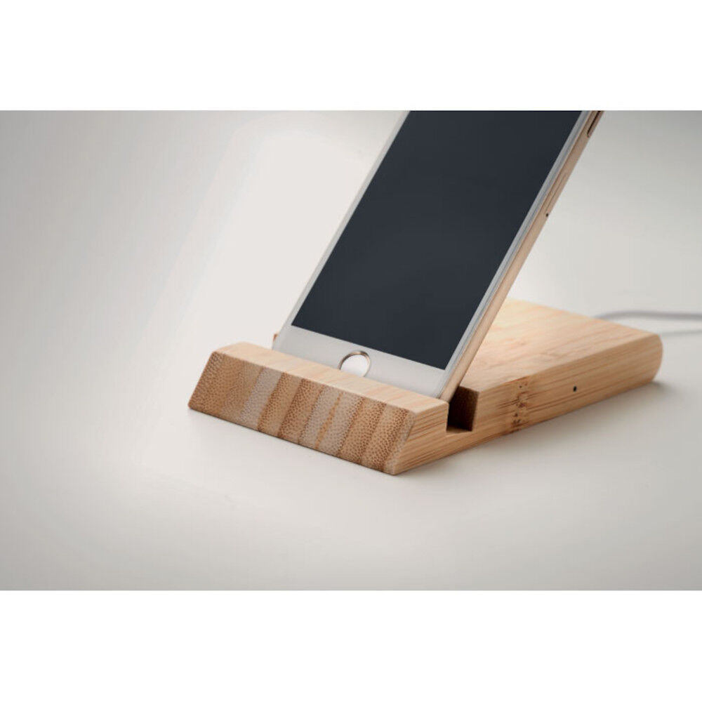 Bamboo Wireless Charging Base Phone Stand