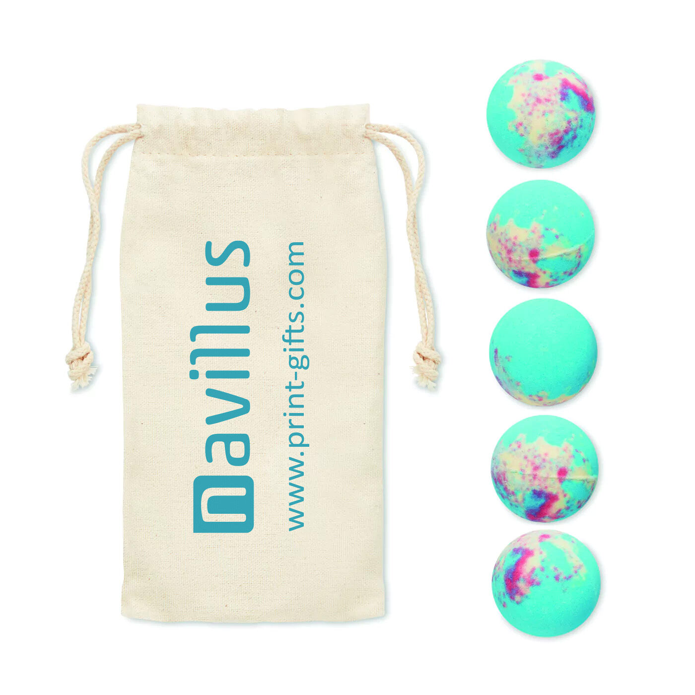 Bath Bomb Set in Cotton Pouch