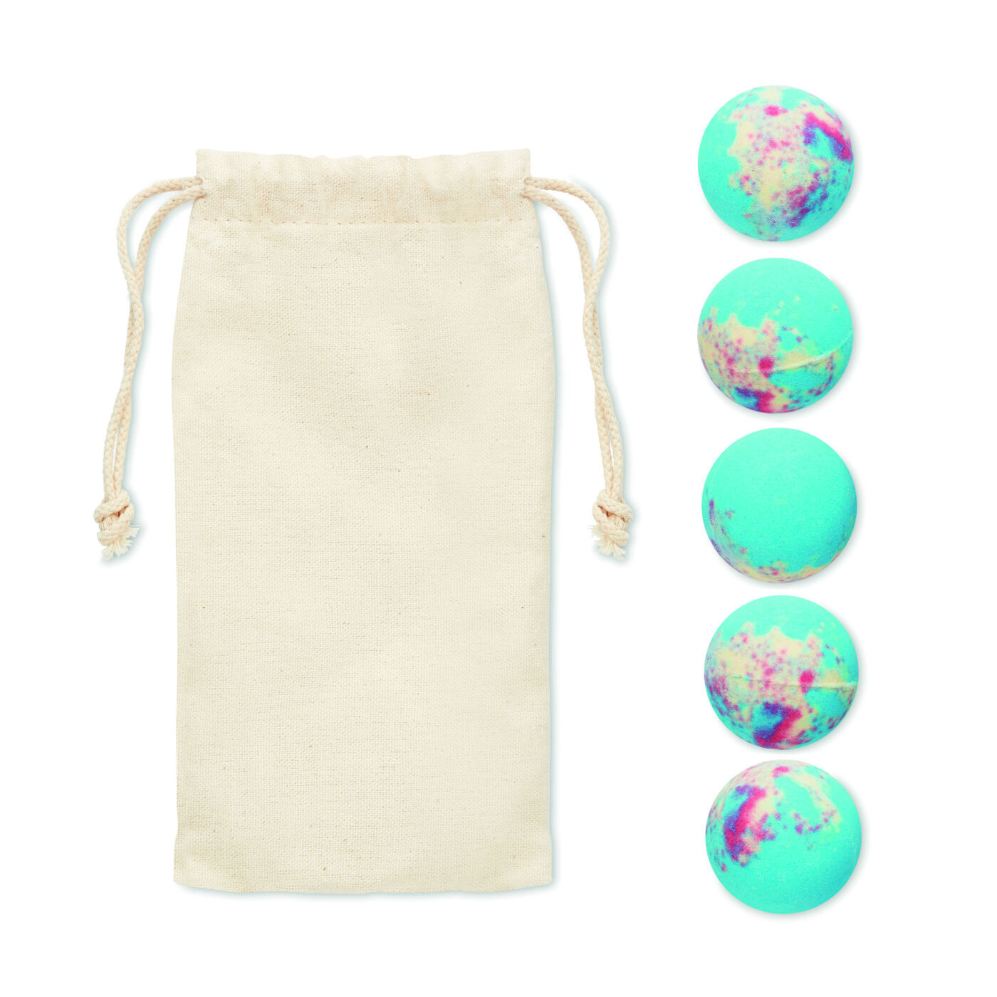 Bath Bomb Set in Cotton Pouch