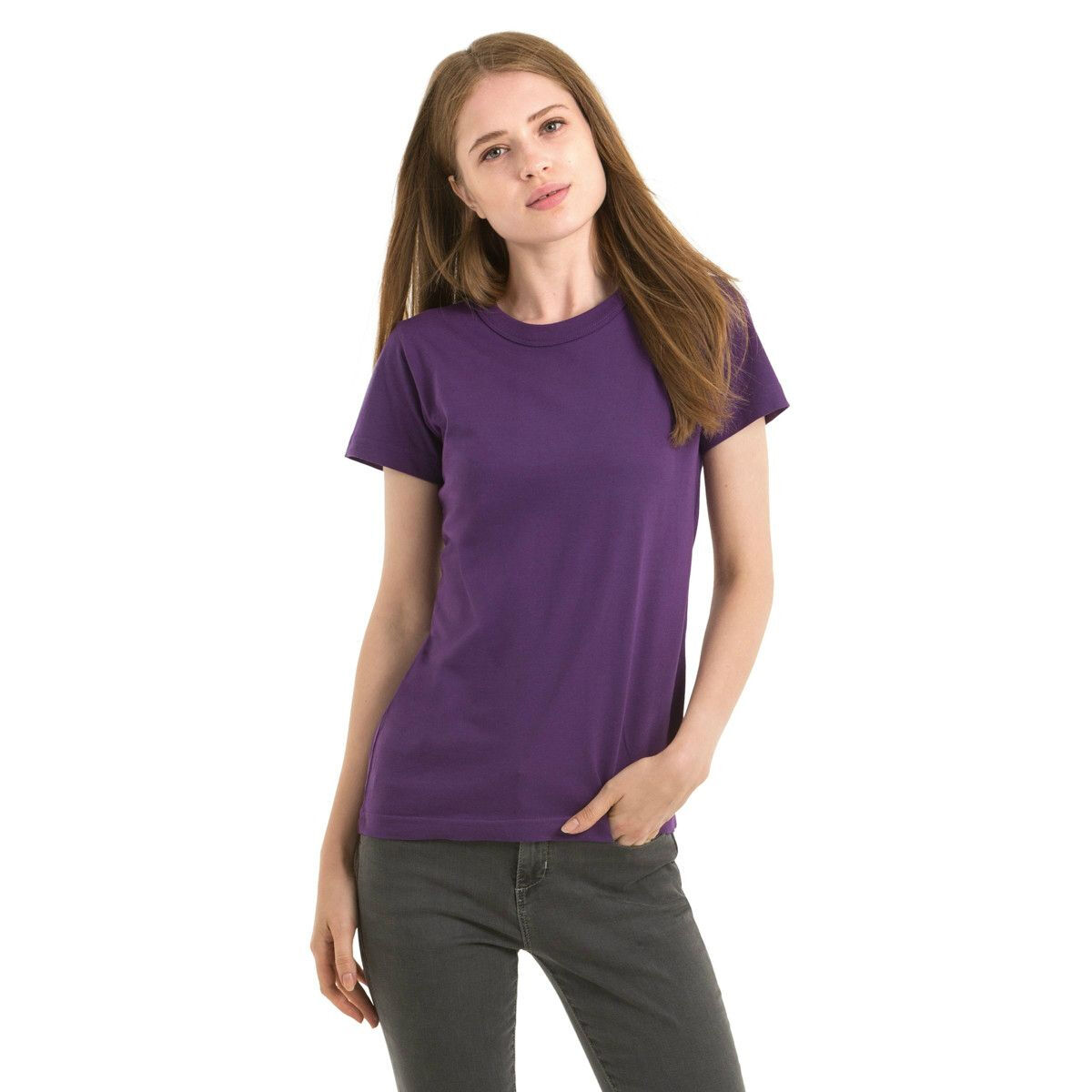 B&C Exact 190 Crew Neck T-shirts Women's (Purple)