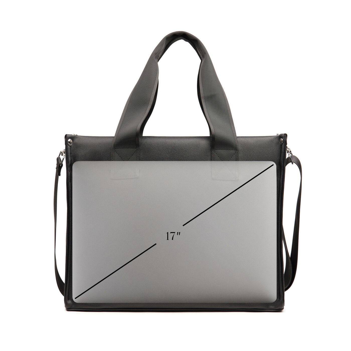 Bermond Leather-Look PU Laptop Tote Bag