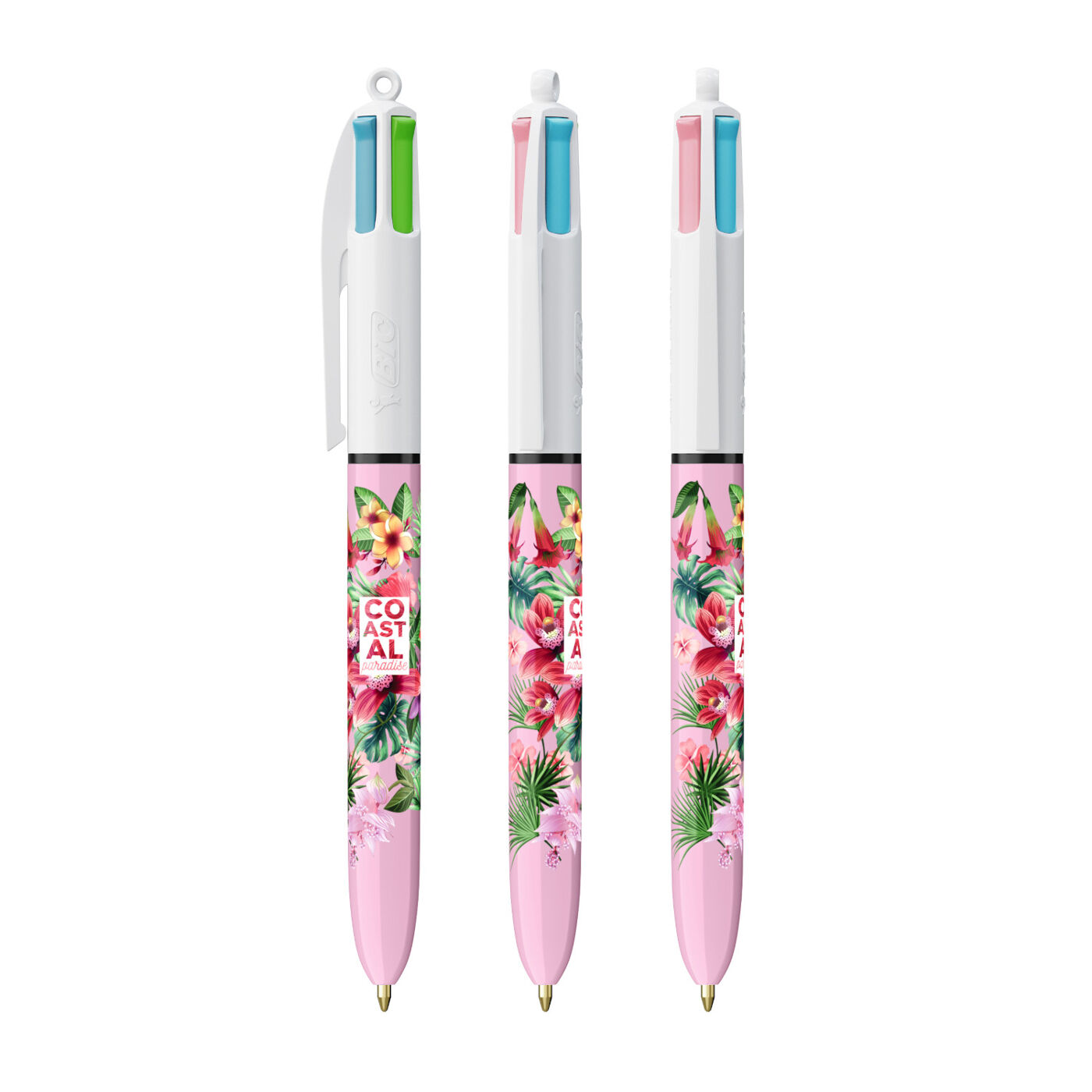 BIC 4-Colours Fashion Pen (purple pastel with sample branding)