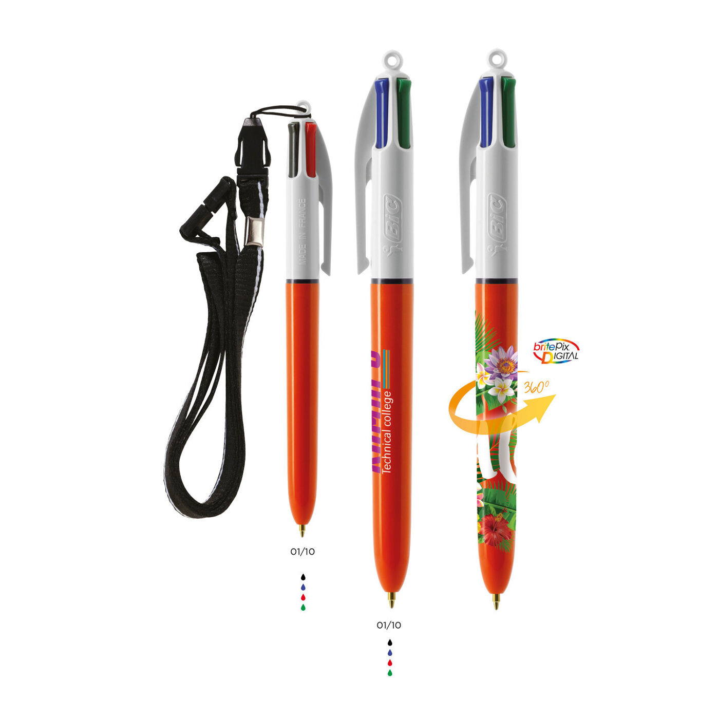 BIC 4-Colours Fine Pen (near 360 degree digital print)