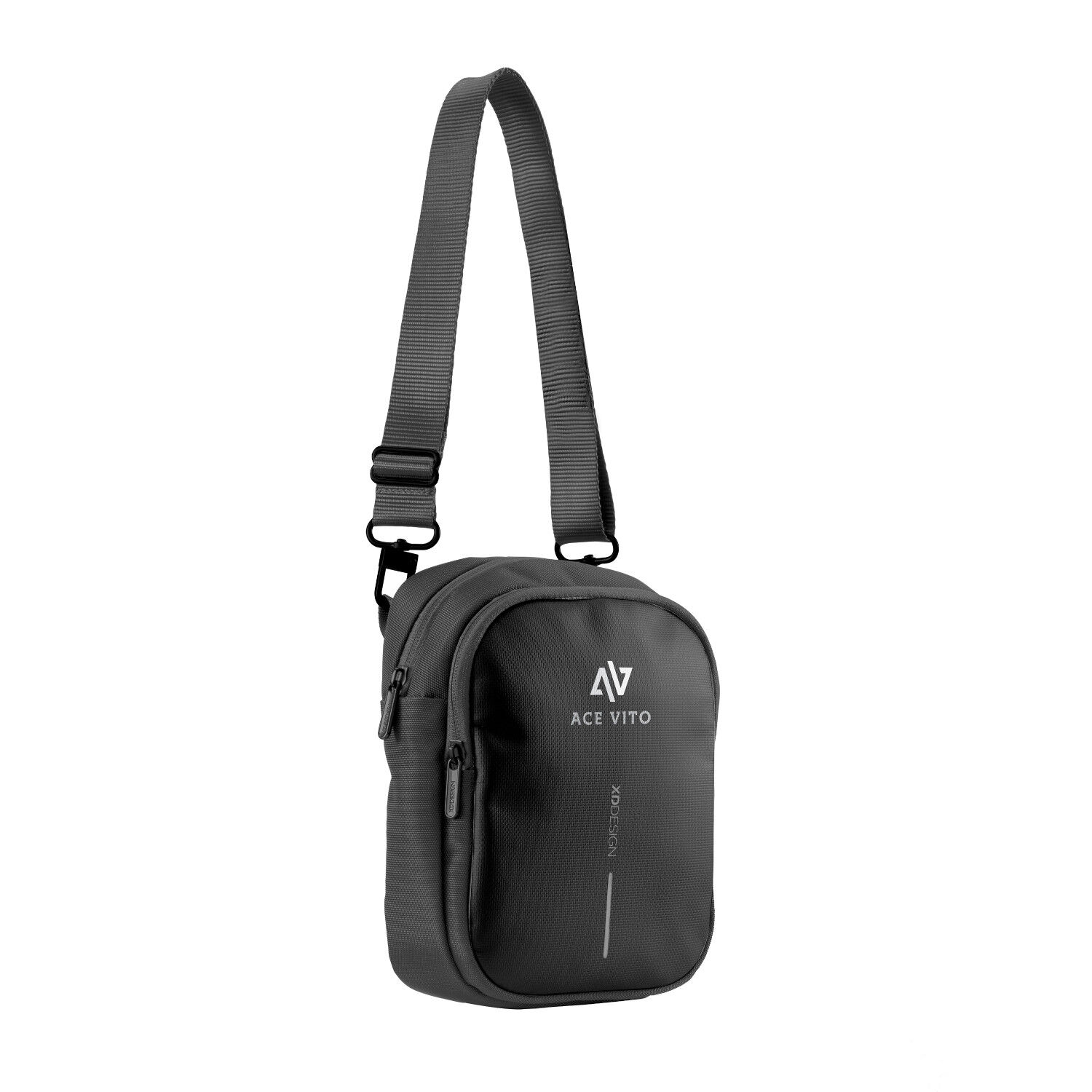  Boxy Sling Shoulder Bag (black with sample branding)