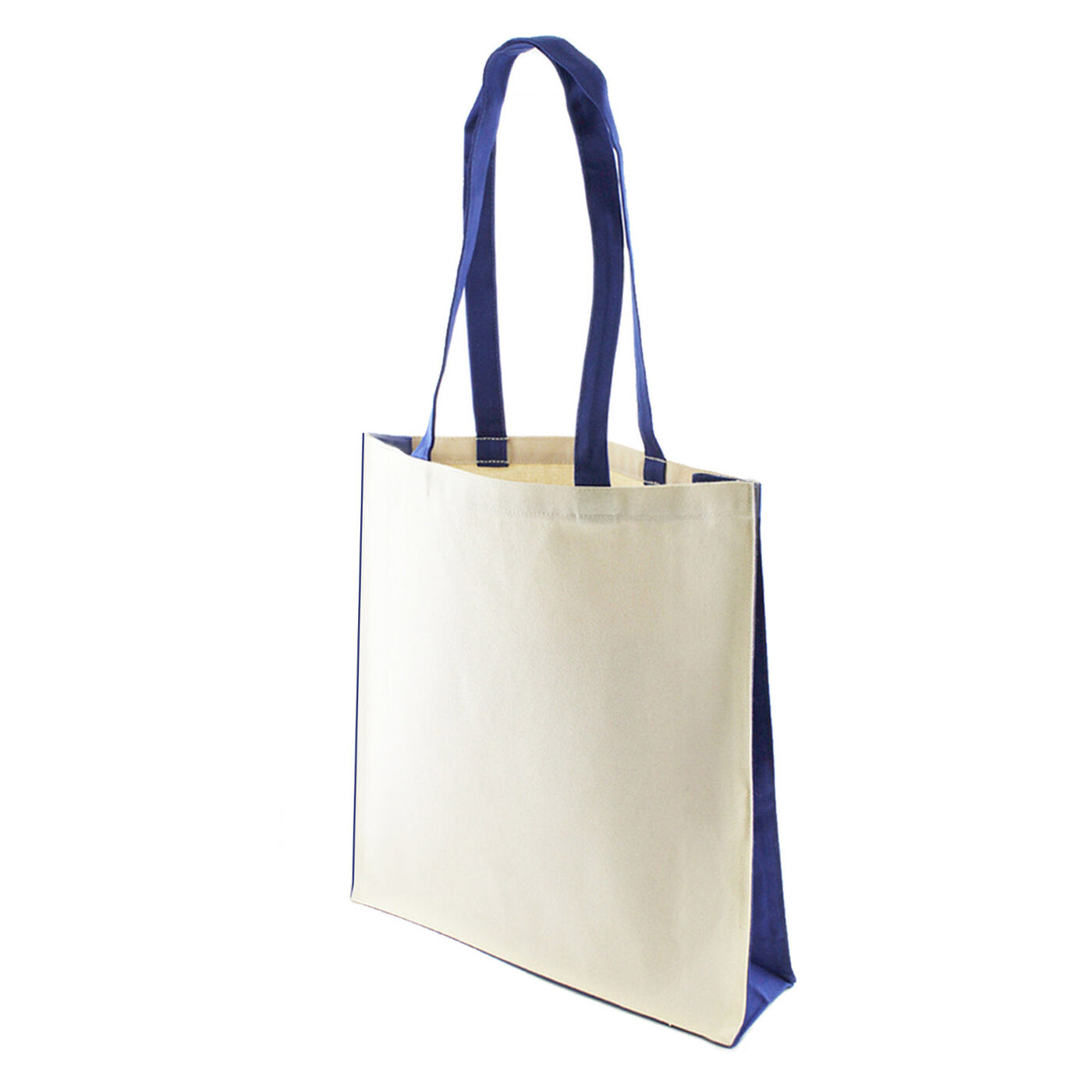 Canvas Shoppers with Colour Trim  - Blue