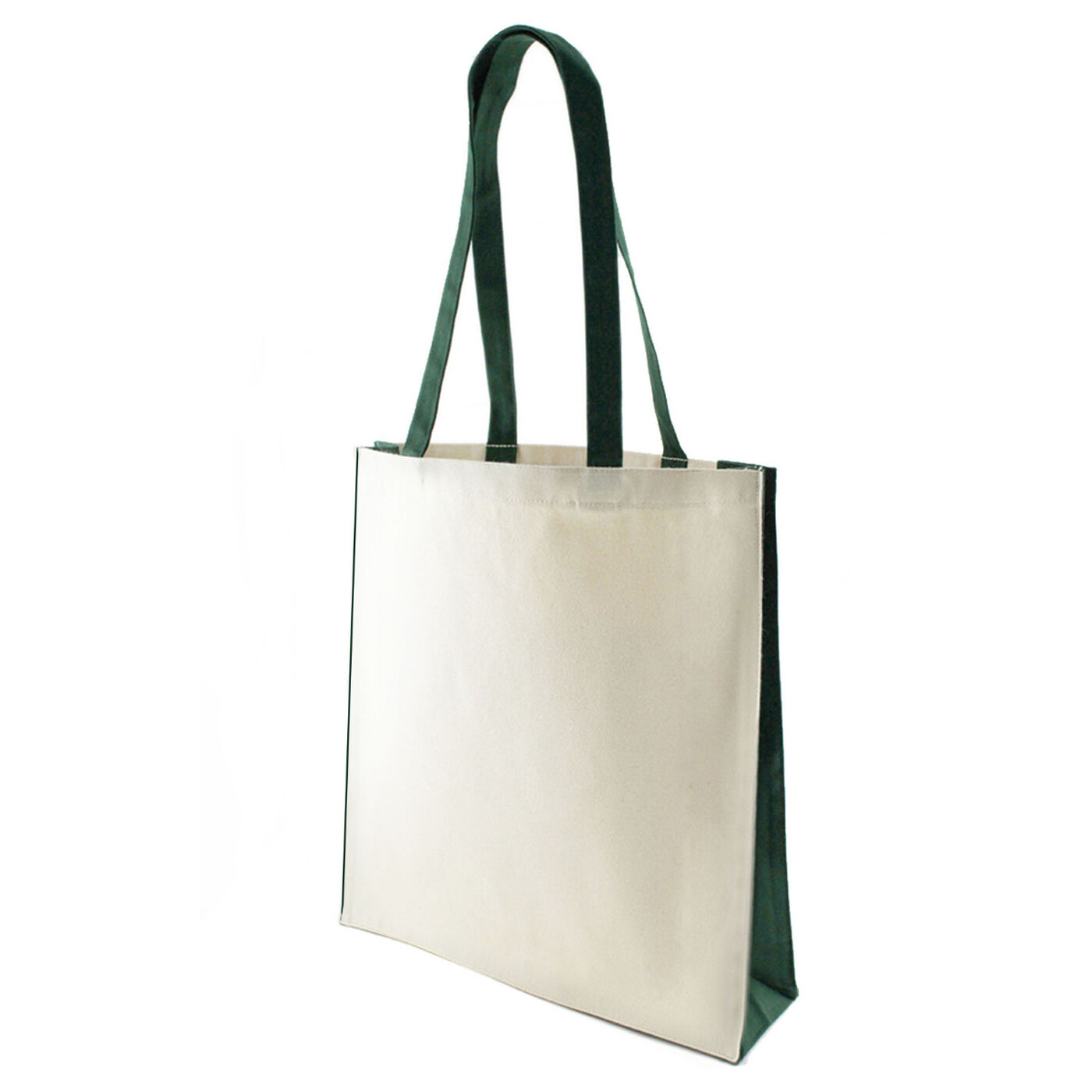 Canvas Shoppers with Colour Trim - Green