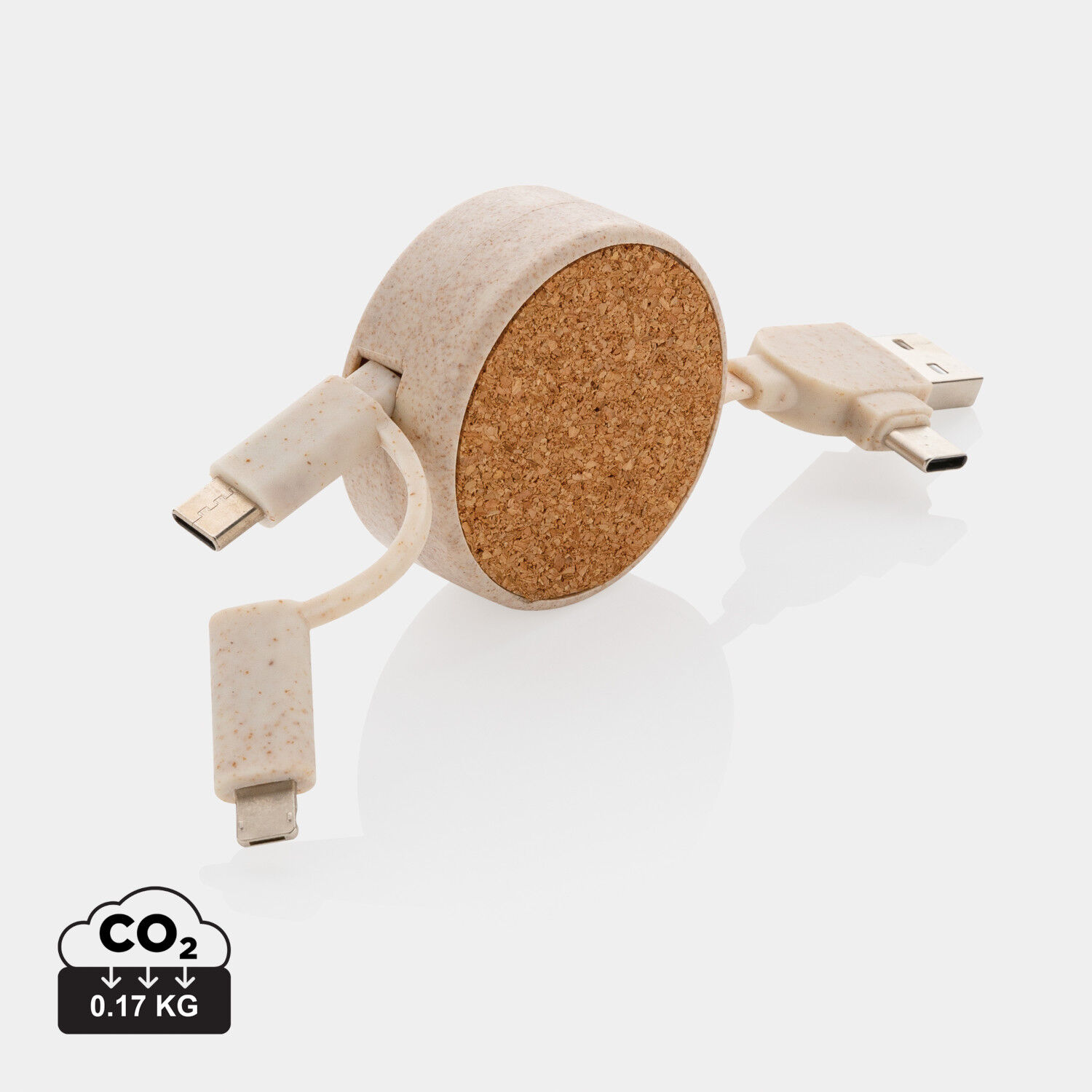 Cork and Wheat 6-in-1 Retractable Charging Cable