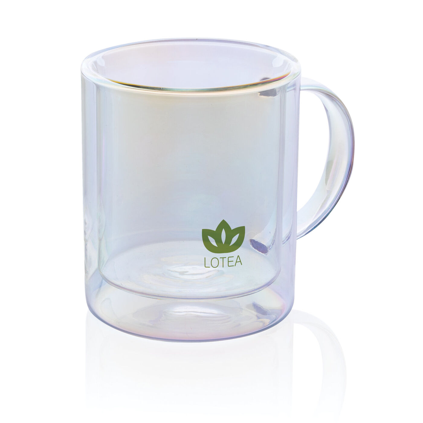 Deluxe Double Wall Electroplated Glass Mug (sample branding)