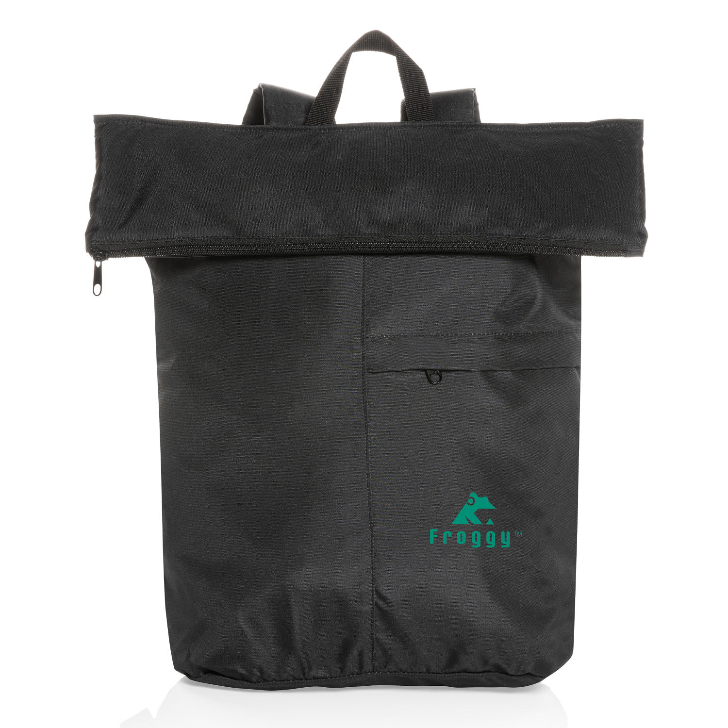 Impact Aware Recycled RPET Foldable Backpack  (with sample branding)