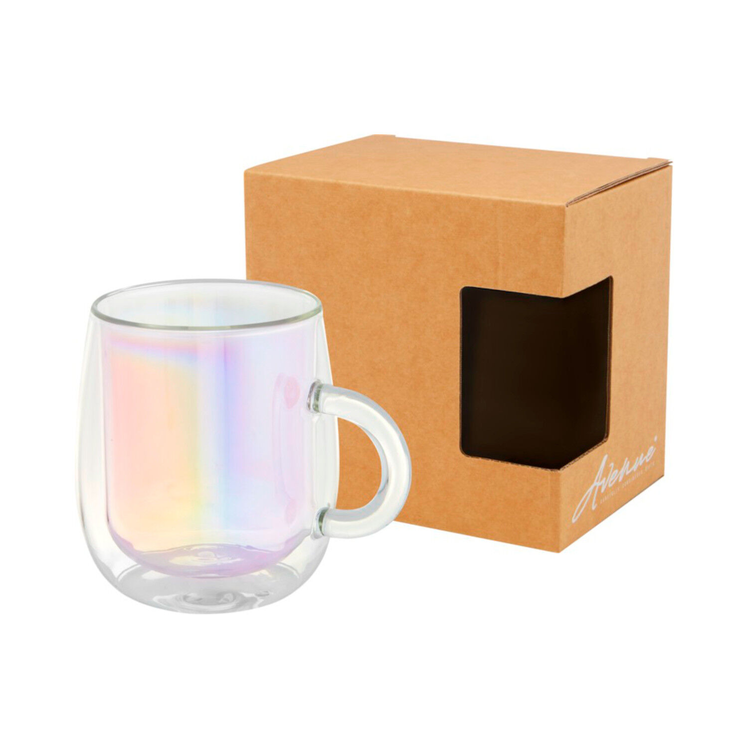 Double Wall Thermal Glass Mug (with packaging)