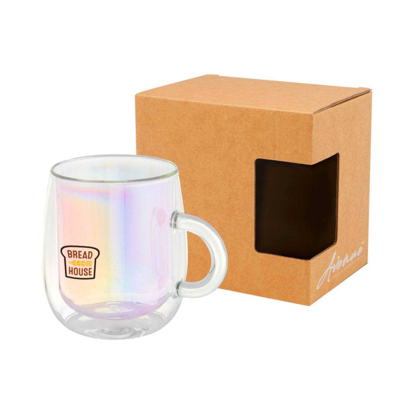 Double Wall Thermal Glass Mug (sample branding)