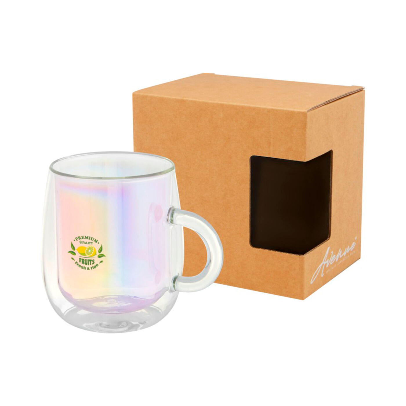 Double Wall Thermal Glass Mug (sample branding)