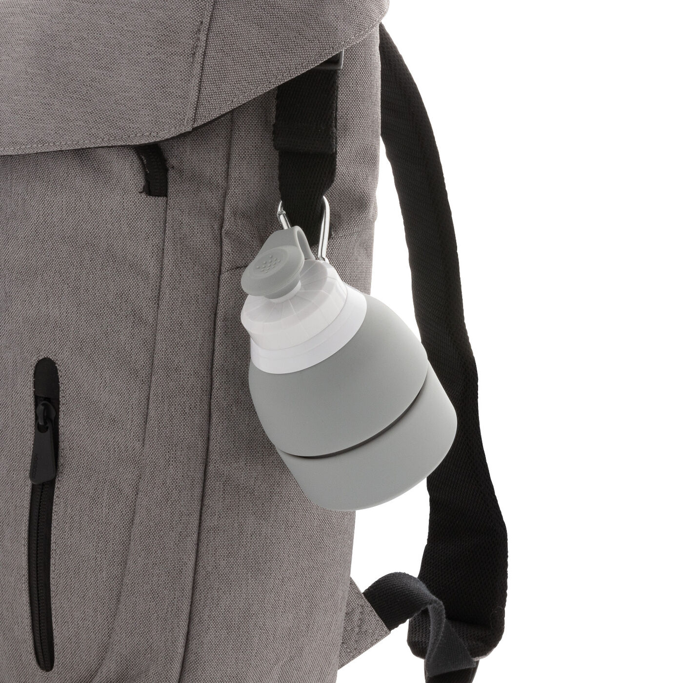 Foldable Silicone Sports Bottle - Grey