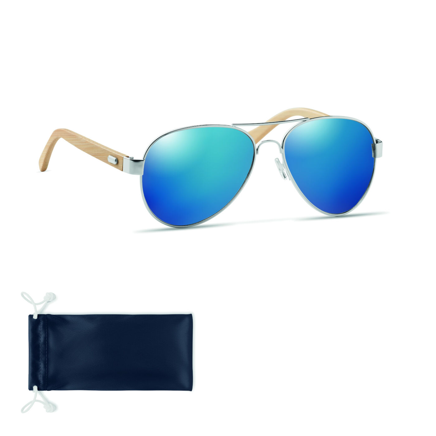 Honiara Aviator Sunglasses (blue tint with pouch)