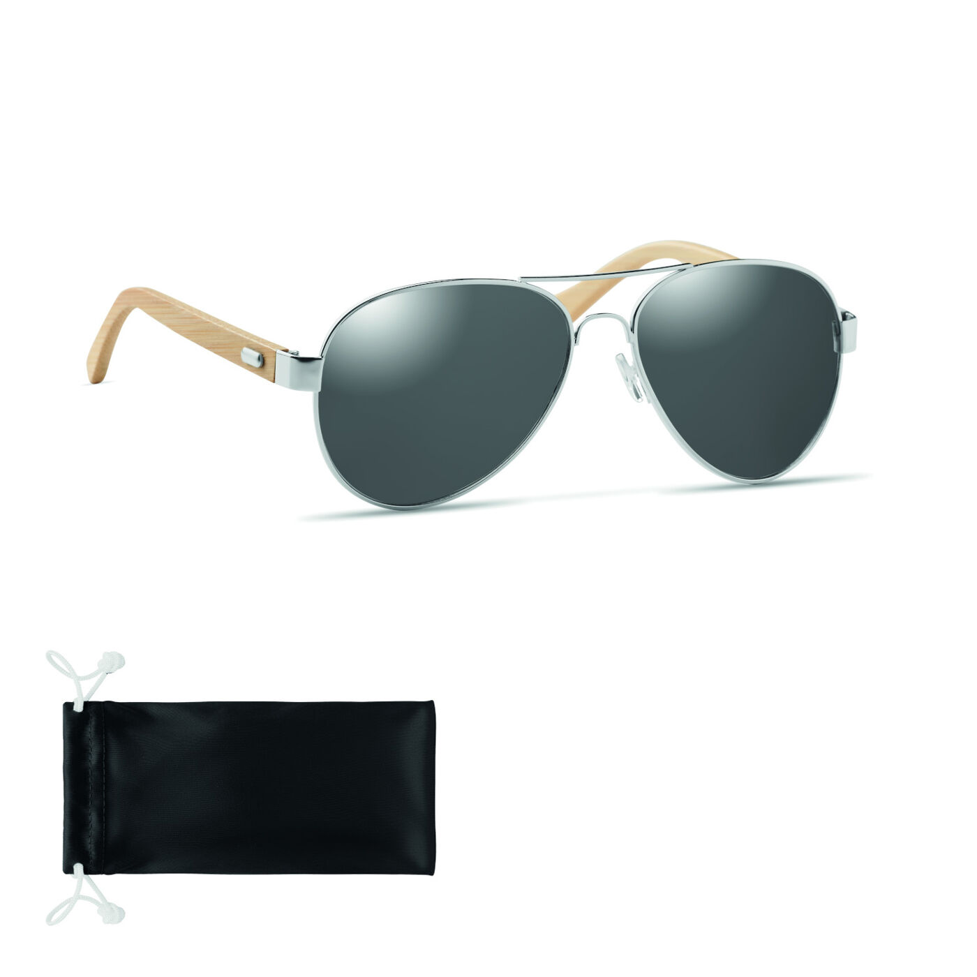 Honiara Aviator Sunglasses (black tint with pouch)