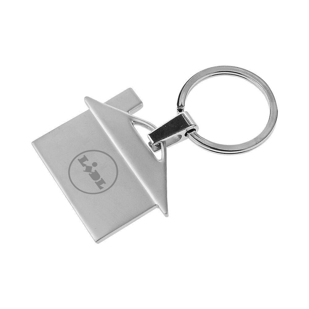 House-Shaped Metal Keyring