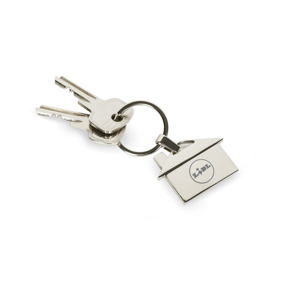 House-Shaped Metal Keyring