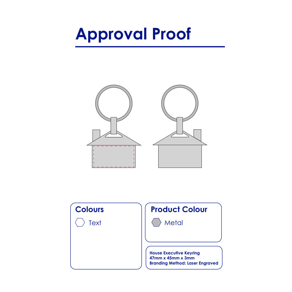 House-Shaped Metal Keyring (print template)