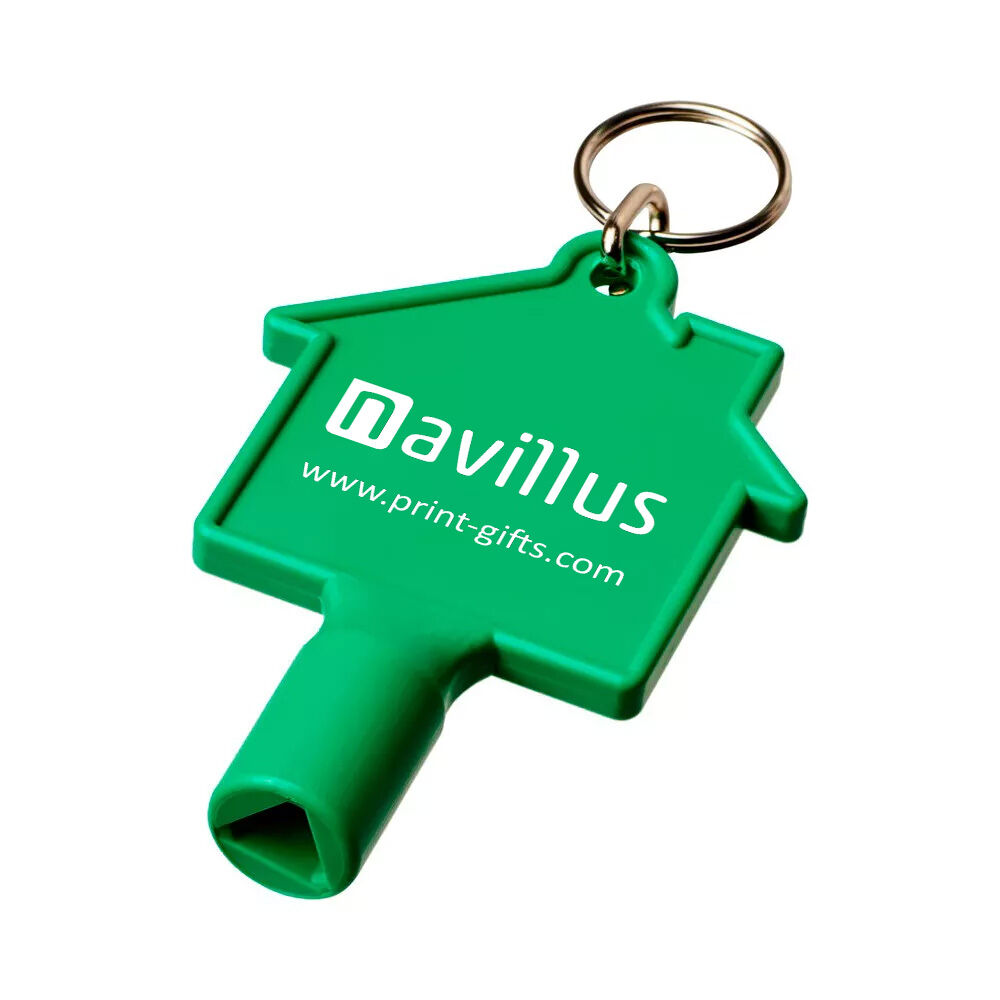 Custom Branded House-Shaped Utility Meter Box Key