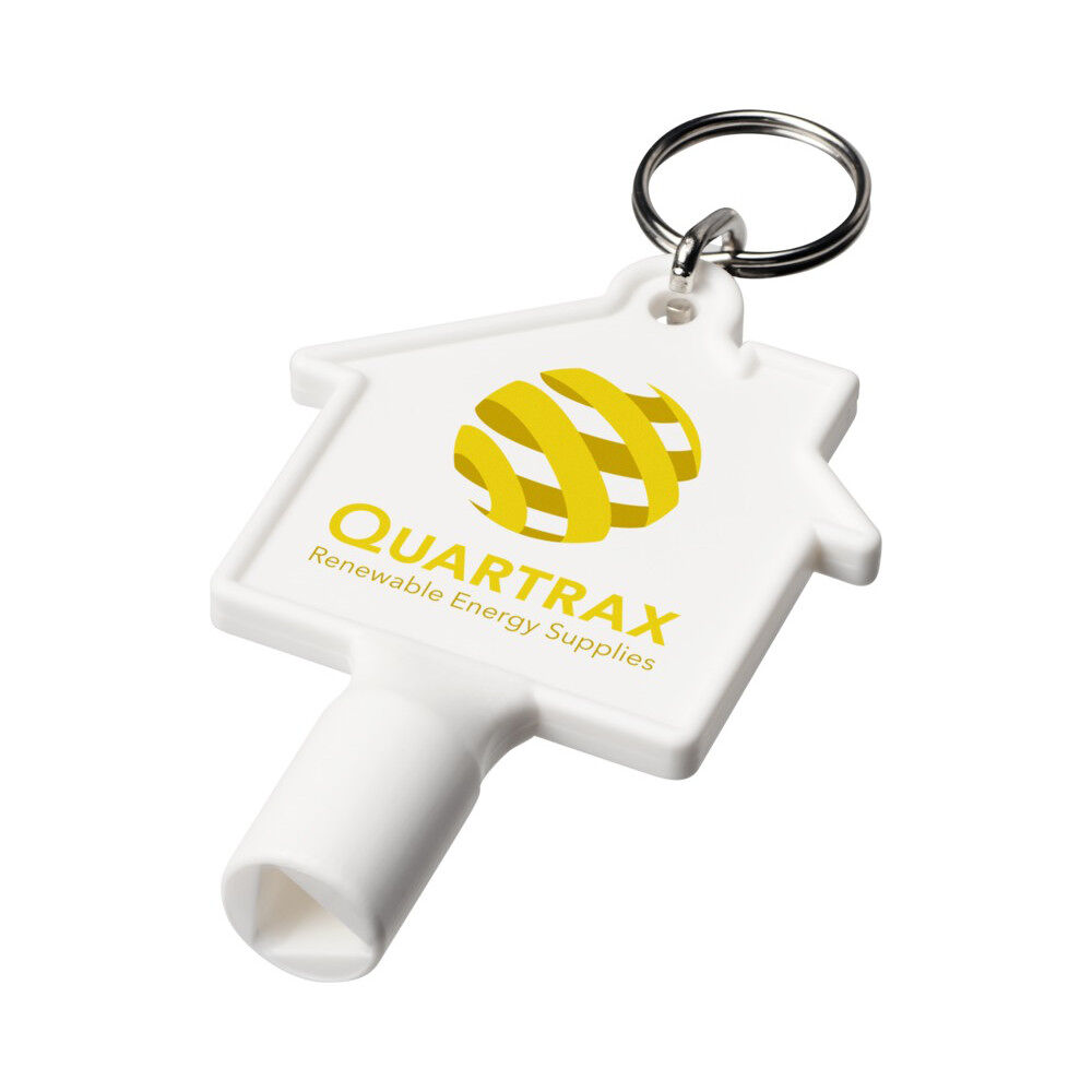 House-Shaped Utility Meter Box Key (sample branding)