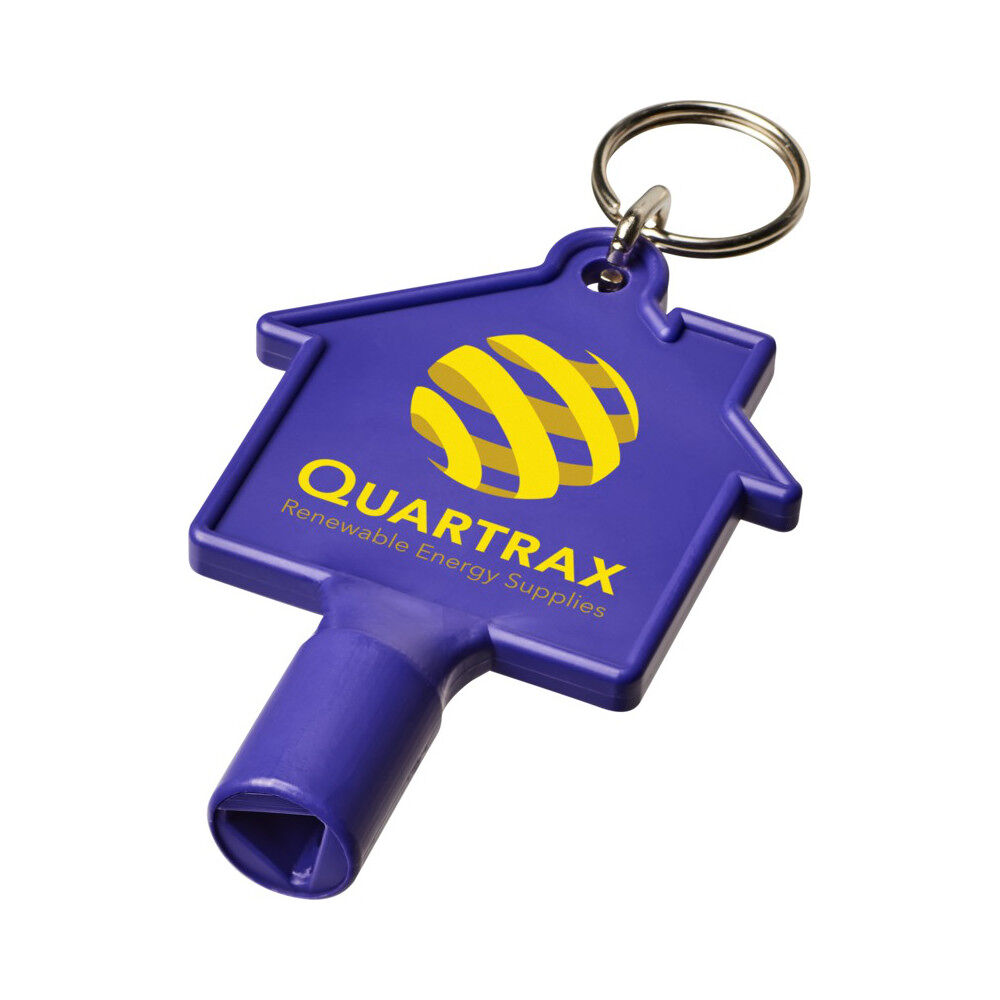 House-Shaped Utility Meter Box Key (sample branding)