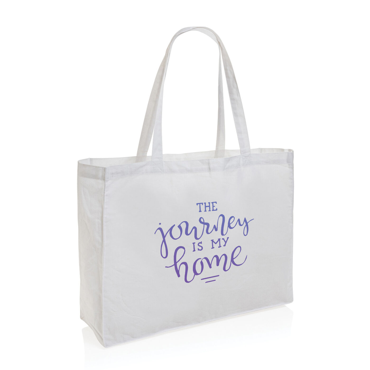 Impact AWARE Recycled Cotton Wide Tote (white with sample branding)