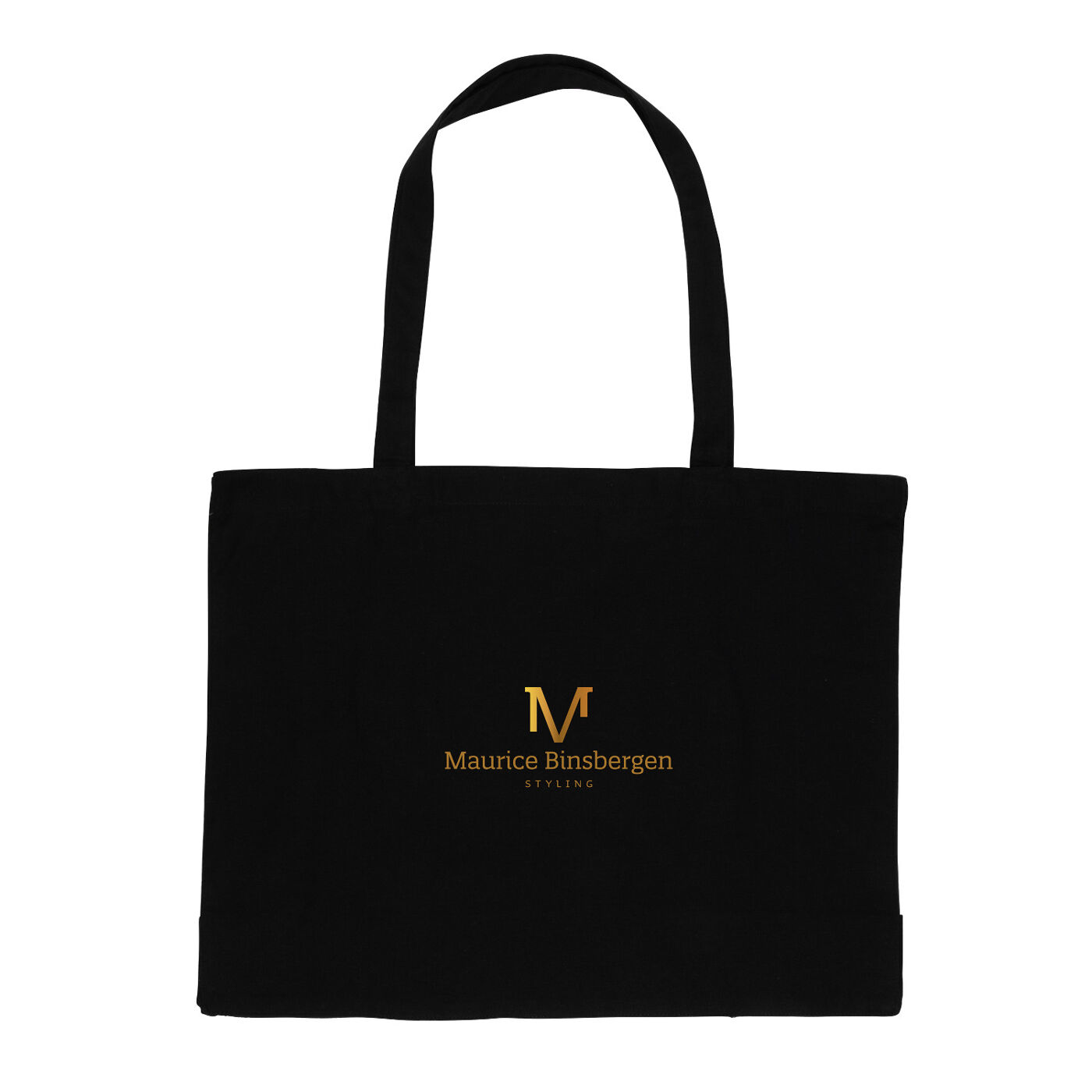 Impact AWARE Recycled Cotton Wide Tote (black with sample branding)