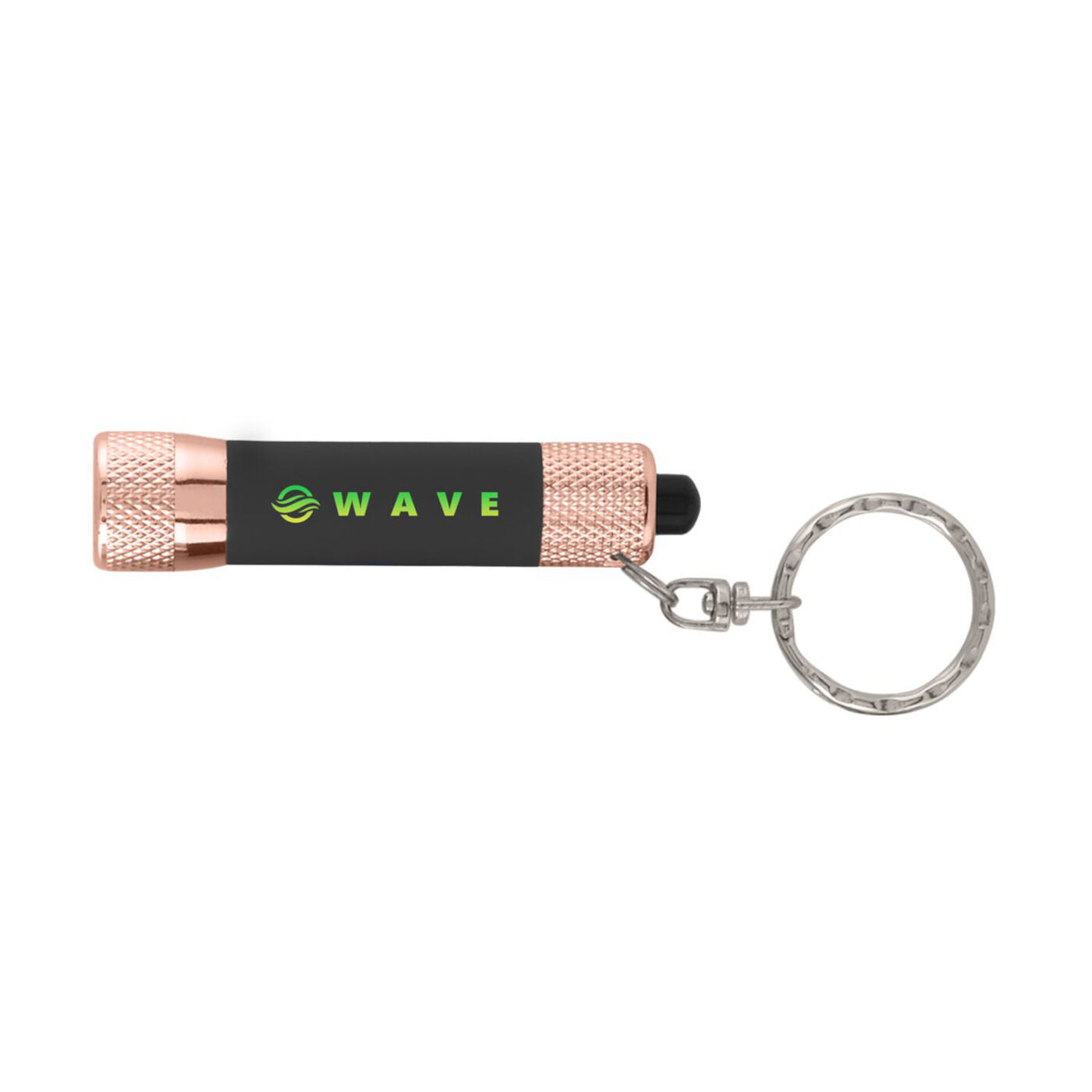 Keychain Torch in Rose Gold (black with sample branding)