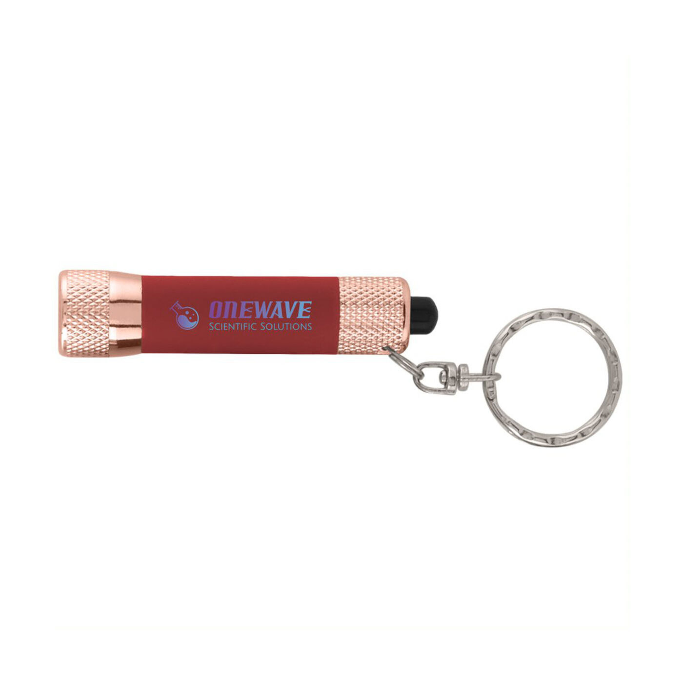 Keychain Torch in Rose Gold (red with sample branding)