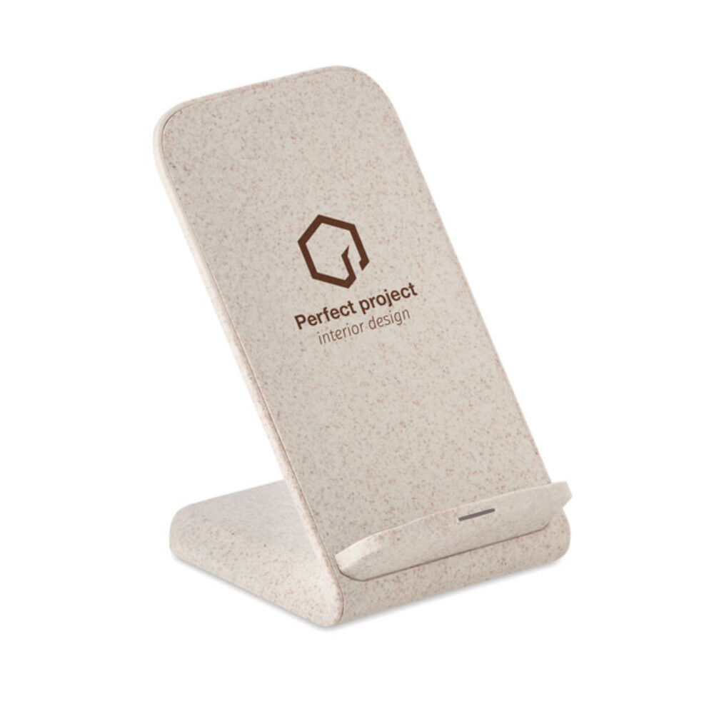 Layaback Wheat Straw Wireless Charging Stand (sample branding)