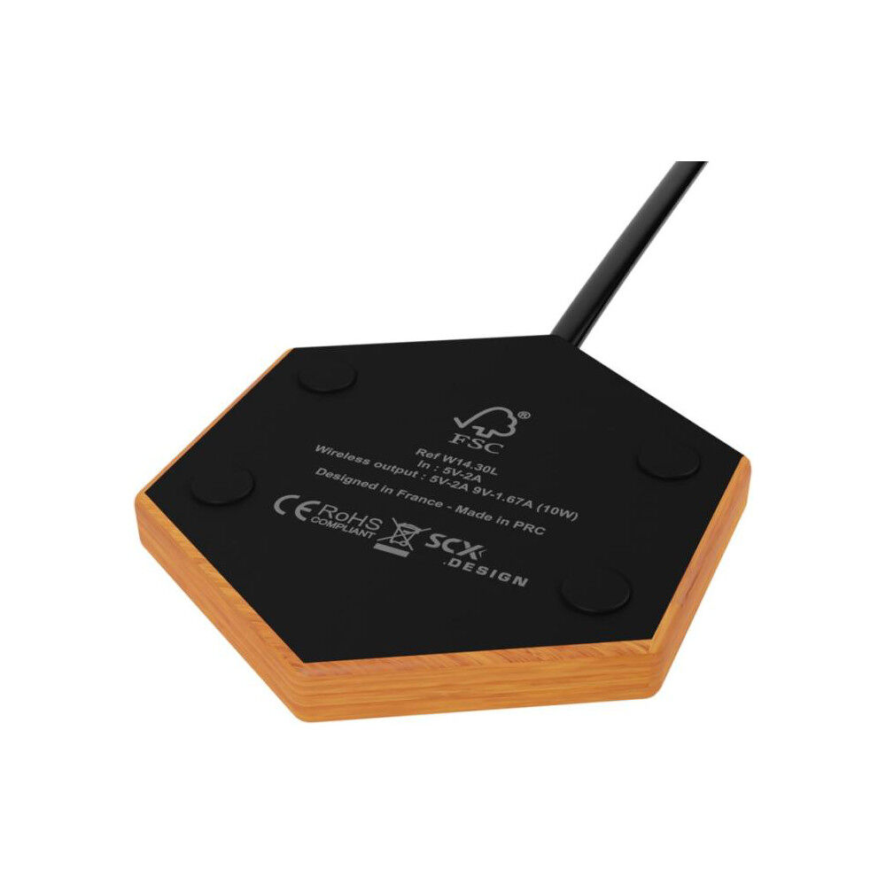 Light-up Wireless Wooden Charging Pad (underside)