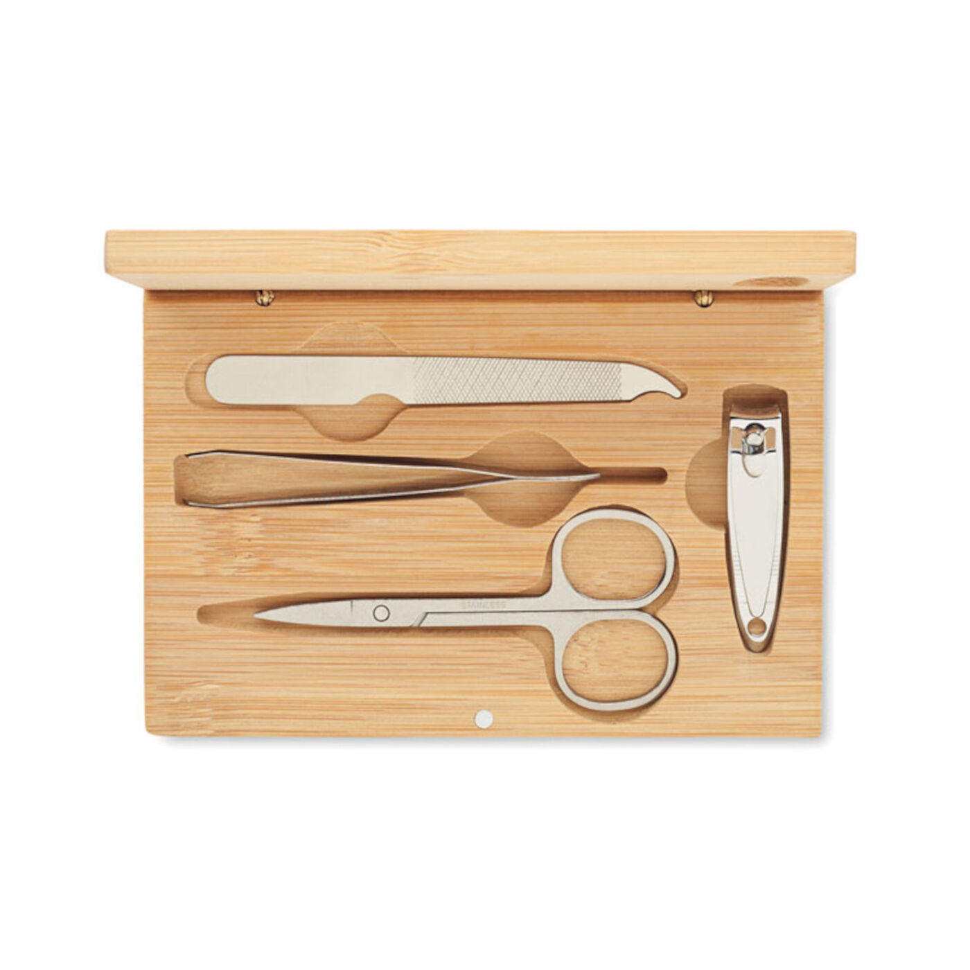 Manicure Set In Bamboo Case