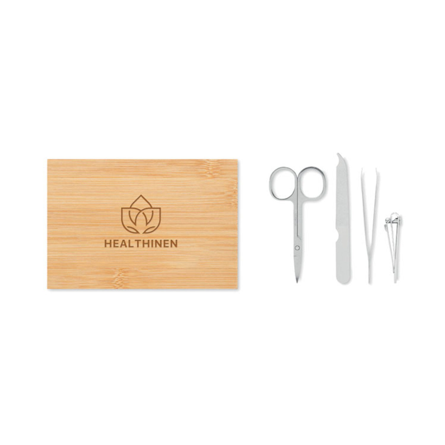 Manicure Set In Bamboo Case (with sample branding)