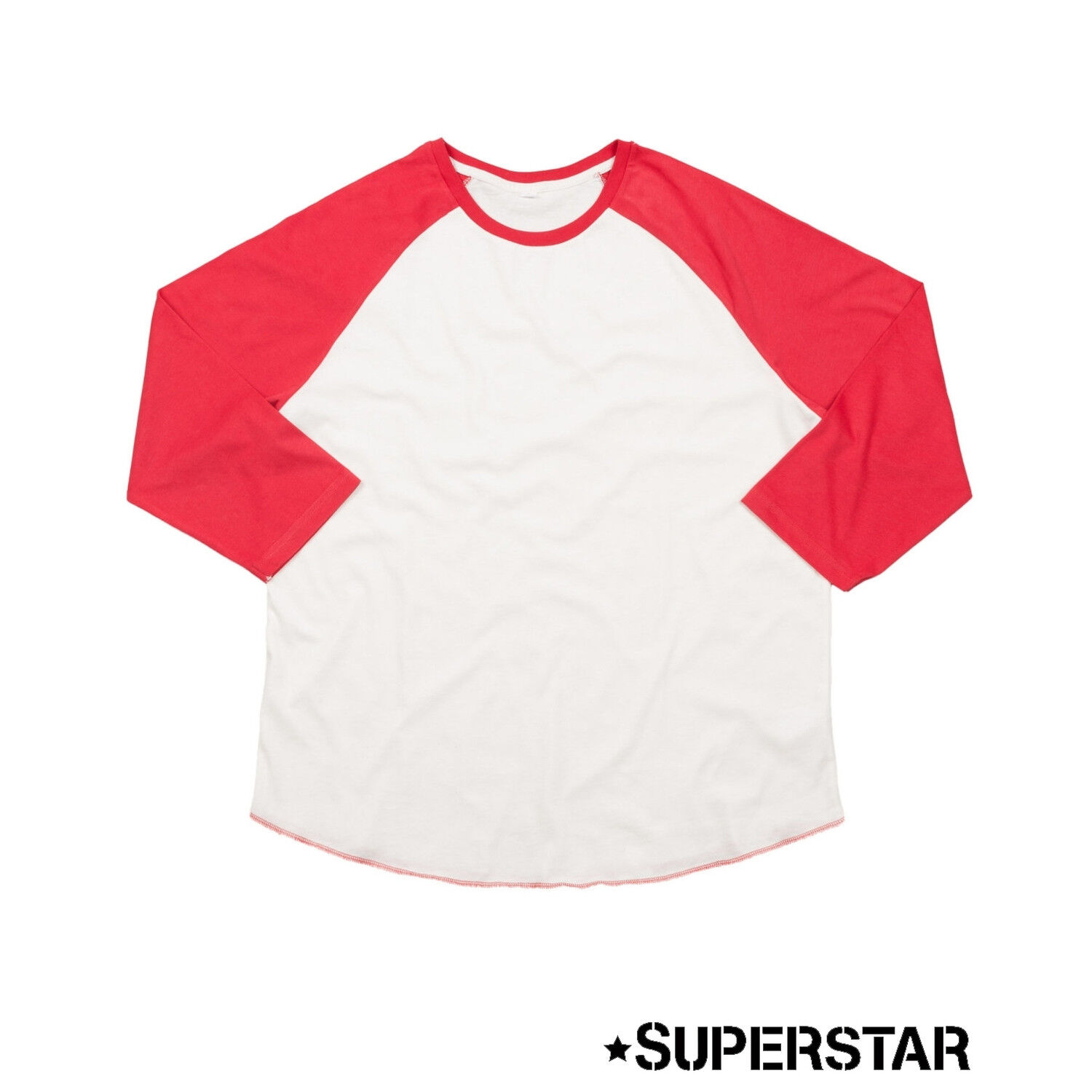 Superstar Baseball Shirt (washed white and warm red)