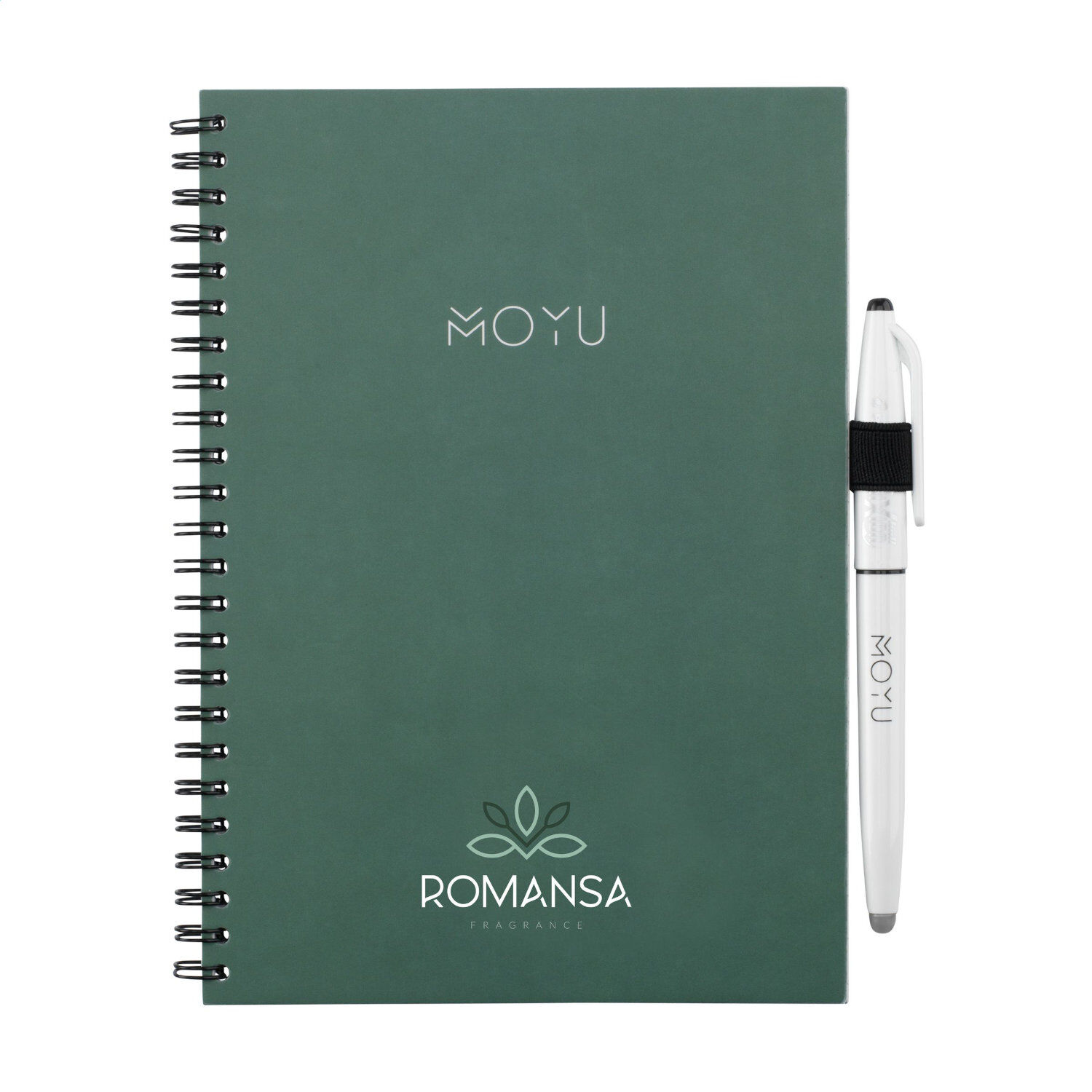 Stone Paper Notebook (green with sample branding)