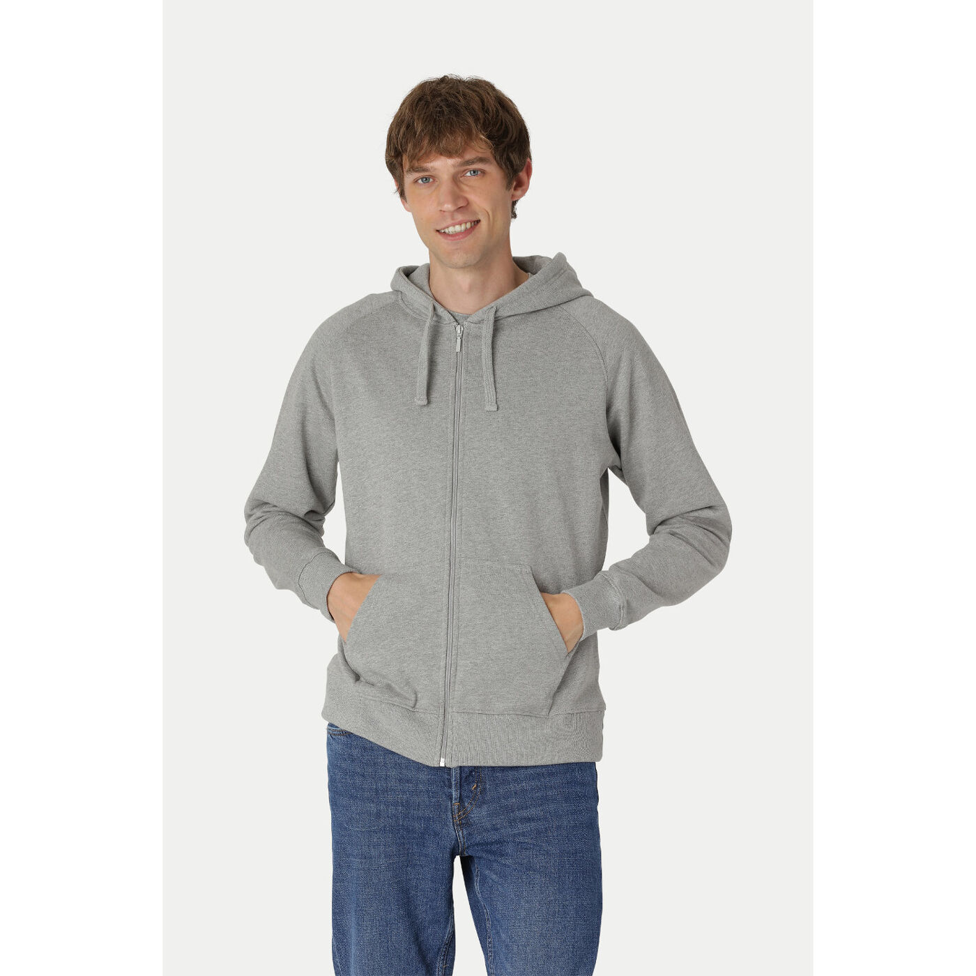 Neutral Tiger Cotton Zipped Hoodie (sport grey)