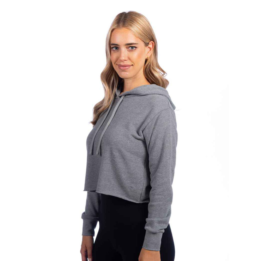 Next Level Ladies Cropped Raw Edge Hoodie